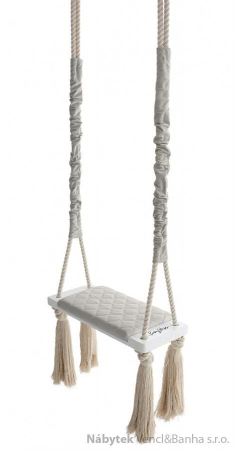 dětská dřevěná závěsná houpačka, polstrovaná Wood Swing ecri babysteps