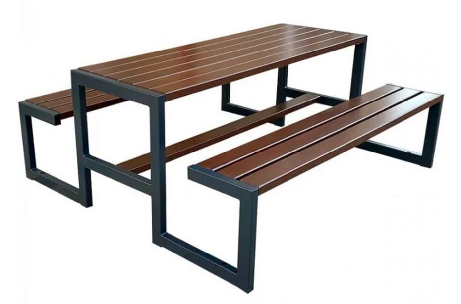 dřevěný zahradní nábytek, piknikový set Modern palisandr Ratan